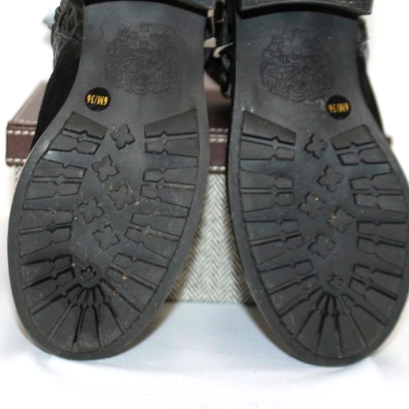 Vince Camuto Blk Leather Snakeskin Mid Calf Boots - Picture 9 of 14